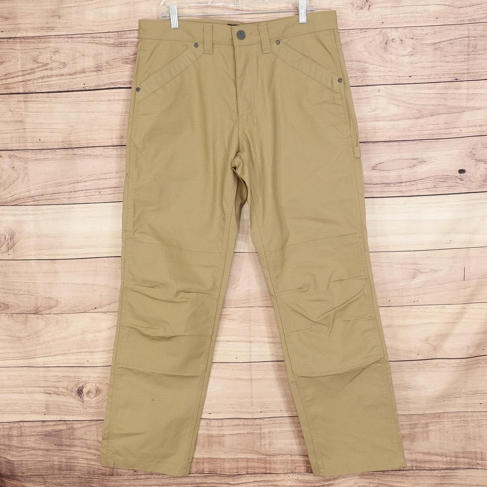 Ridgecut Toughwear Carpenter Pants Mens 34x32 Beige Ripstop Workwear